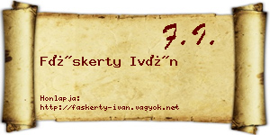 Fáskerty Iván névjegykártya