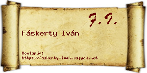 Fáskerty Iván névjegykártya